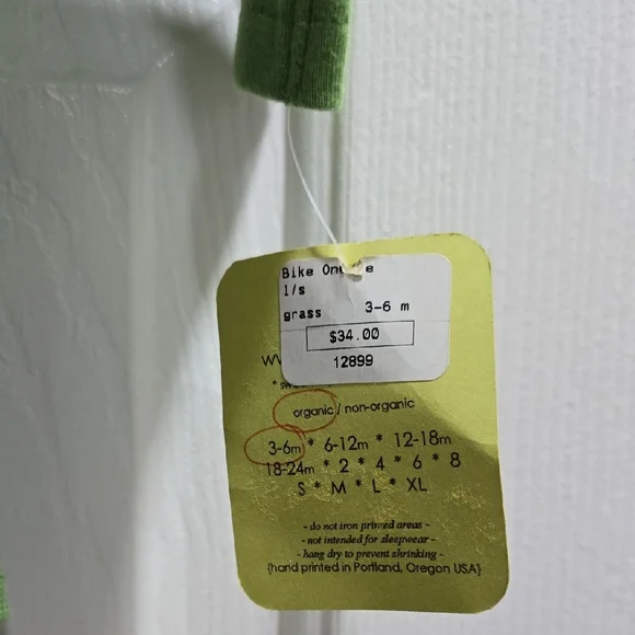 ALittleLark Green Bicycle Print Onesie Baby Size 3-6M - Picture 5 of 8